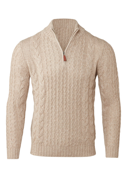 Luxe Cable Qtr Zip Mock