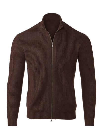 Rib Zip Mock Cardigan