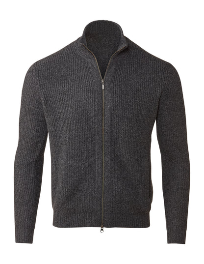 Rib Zip Mock Cardigan
