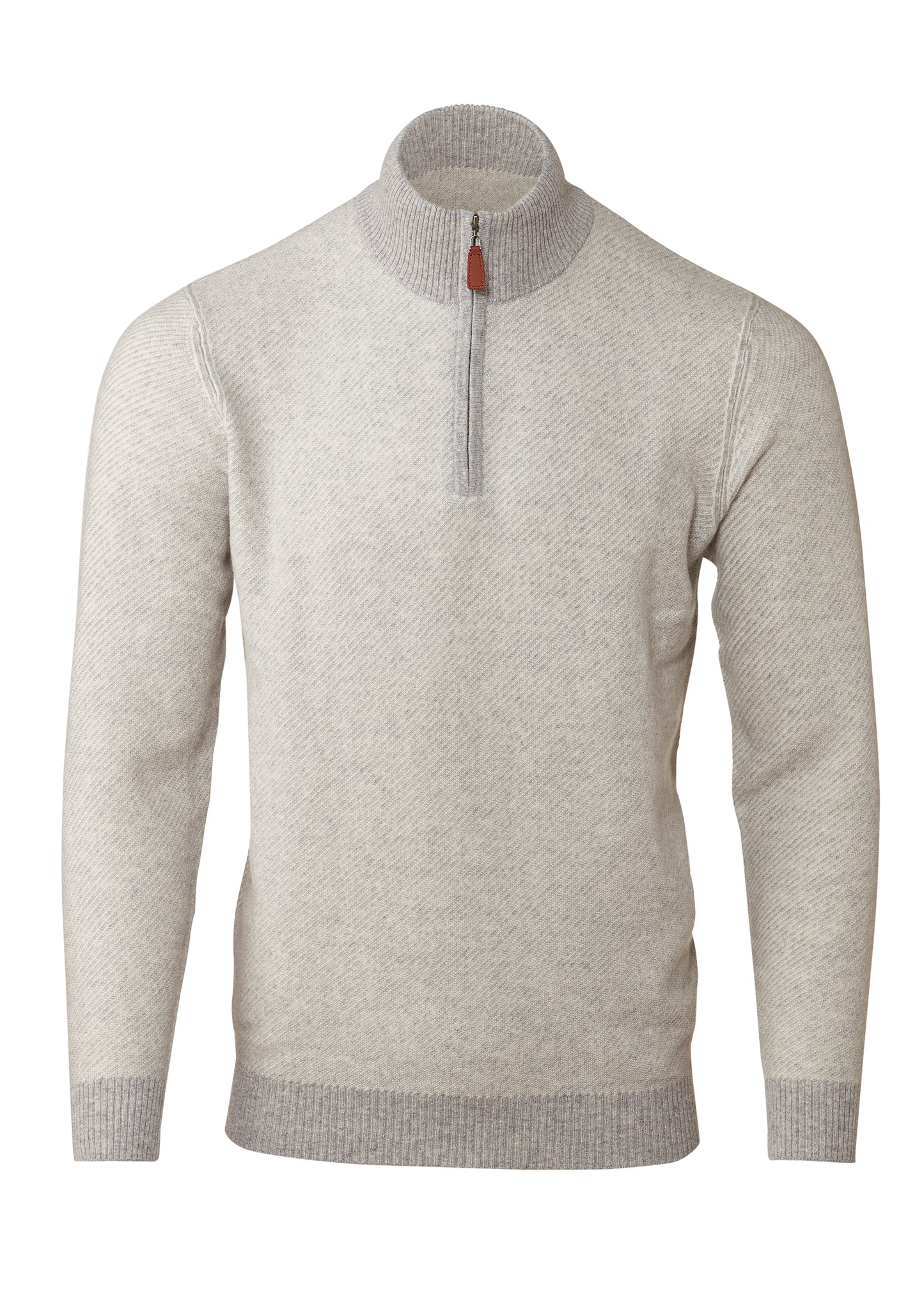 Diagonal Jacquard Qtr Zip Mock