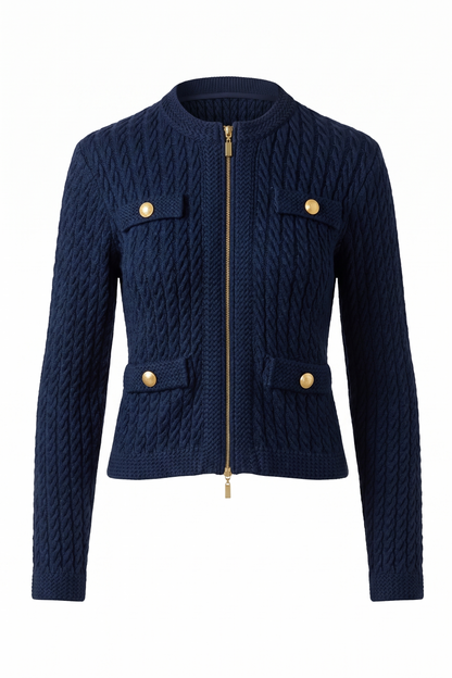 TEXTURED ZIP CARDIGAN – Kinross Cashmere