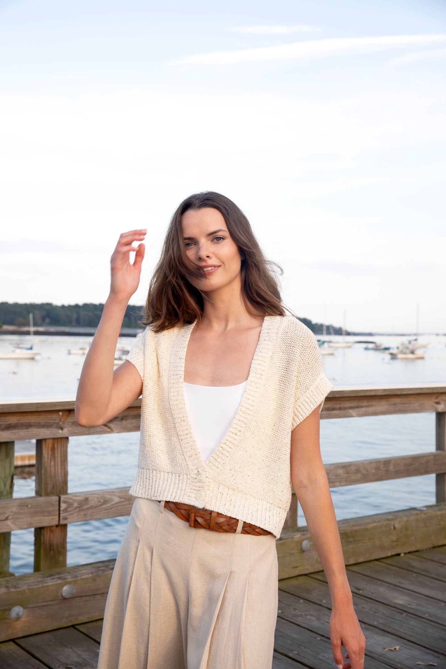 SEQUIN CAP SLEEVE CARDIGAN