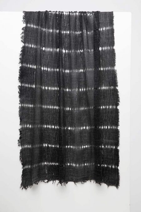 Open Weave Scarf - Black - Kinross Cashmere