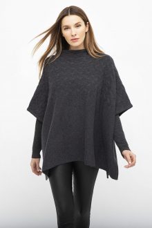Cable Funnel Poncho - Kinross Cashmere