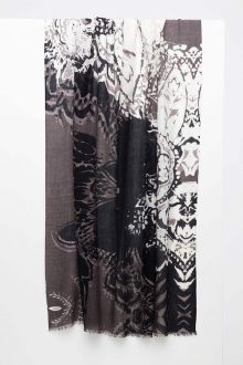 Paisley Print Scarf - Suede - Kinross Cashmere