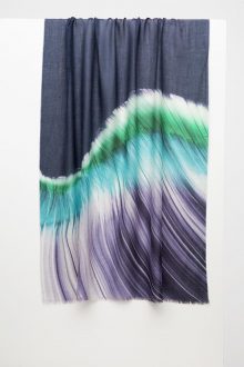 Barcelona Brushstroke Print Scarf - Verde - Kinross Cashmere
