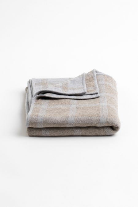 Double Knit Check Throw - Kinross Cashmere
