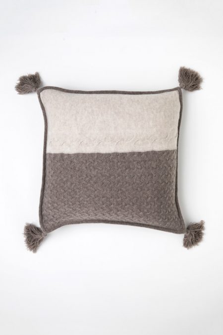 Colorblock Cable Pillow Cover - Kinross Cashmere