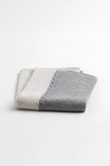 Colorblock Cable Throw - Kinross Cashmere