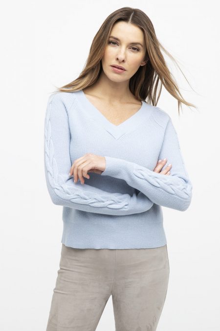 Cable Raglan Pullover - Kinross Cashmere