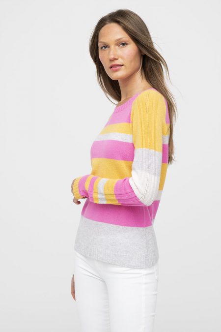 Multi Stripe Pullover - Kinross Cashmere