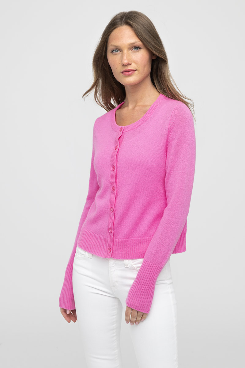 FWT Crop Crew Cardigan - Kinross Cashmere