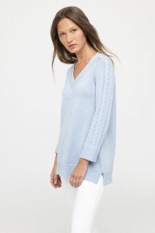 Cable Sleeve Swing Vee - Kinross Cashmere