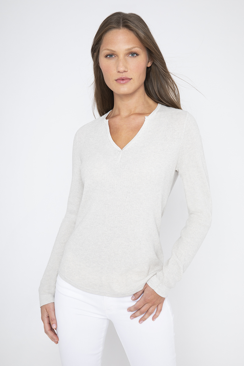 Rib Splitneck Crew - Kinross Cashmere