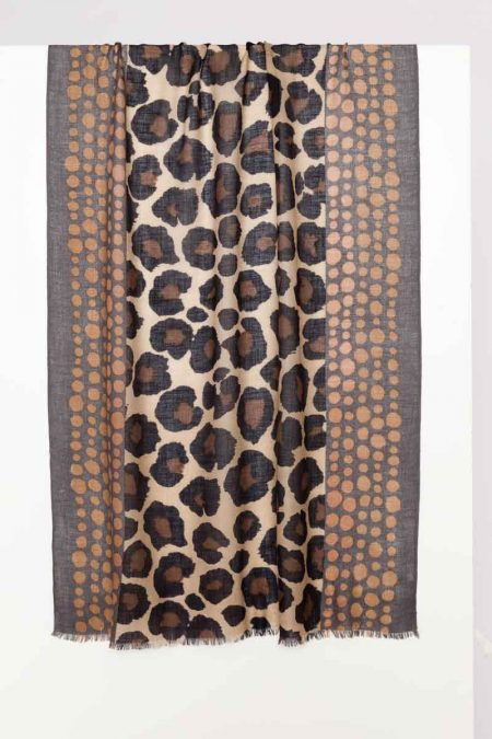 Spotted Leopard Print Scarf - Kinross Cashmere