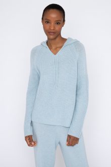 Rib Pullover Hoodie - Kinross Cashmere