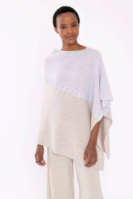 Laced Cable Poncho - Kinross Cashmere