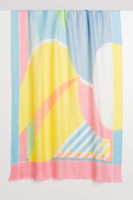 Athens Abstract Print Scarf - Kinross Cashmere
