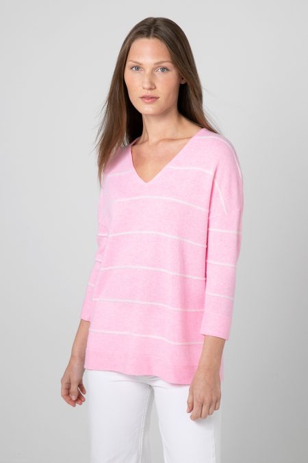 Island Stripe Vee - Kinross Cashmere