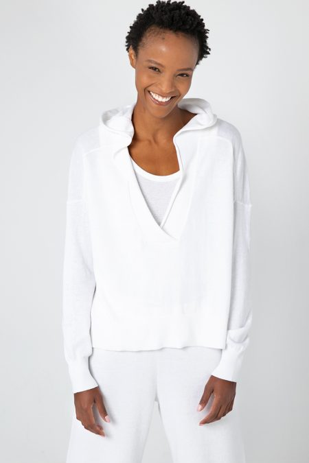 Crop Crossover Hoodie - Kinross Cashmere