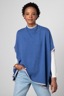 Tipped Funnel Poncho - Kinross Cashmere