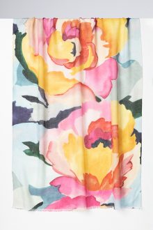 Bold Blossoms Print Scarf - Kinross Cashmere