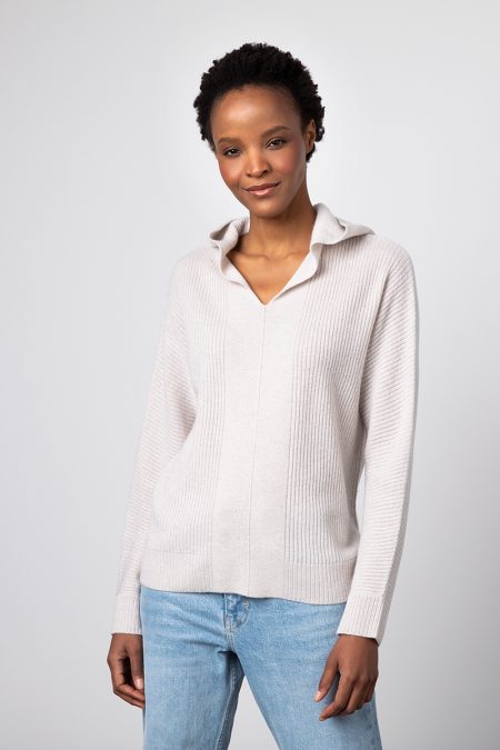 Rib Pullover Hoodie- Kinross Cashmere