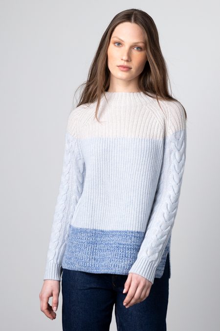 Plaited Cable & Rib Funnel - Kinross Cashmere