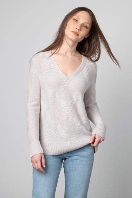 Luxe Cable Vee - Kinross Cashmere