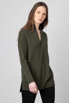 Zip Mock Tunic - Kinross Cashmere