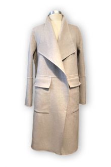 Long Drape Front Coat - Kinross Cashmere