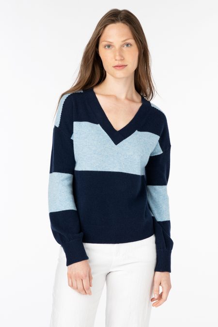 Gathered Sleeve Vee - Kinross Cashmere