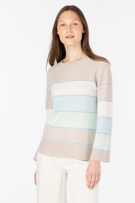 Wide Stripe Pullover - Kinross Cashmere