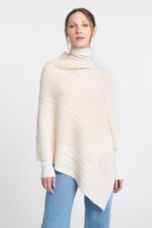 Luxe Cable Poncho - Kinross Cashmere