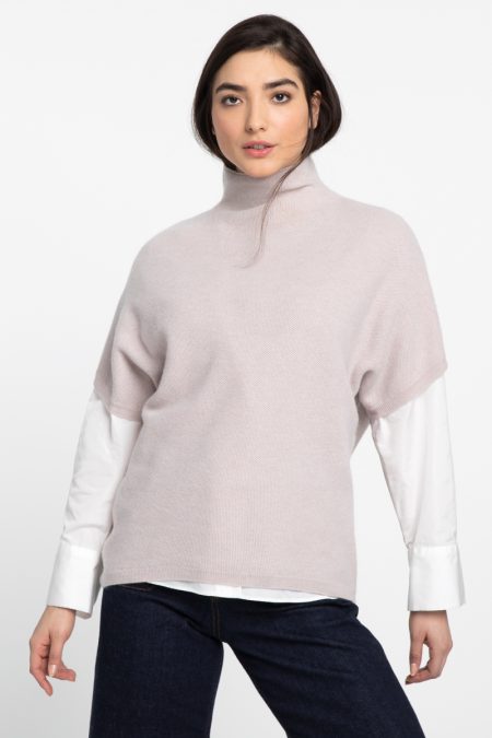 Textured Funnel Pullover - Kinross Cashmere