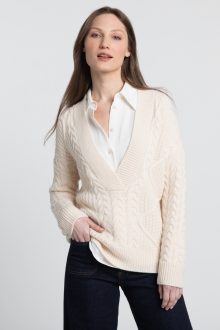 Luxe Cable Vee - Kinross Cashmere
