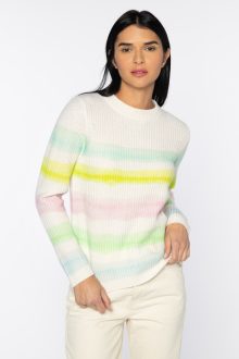 Painted Stripe Crew- Kinross Cashmere