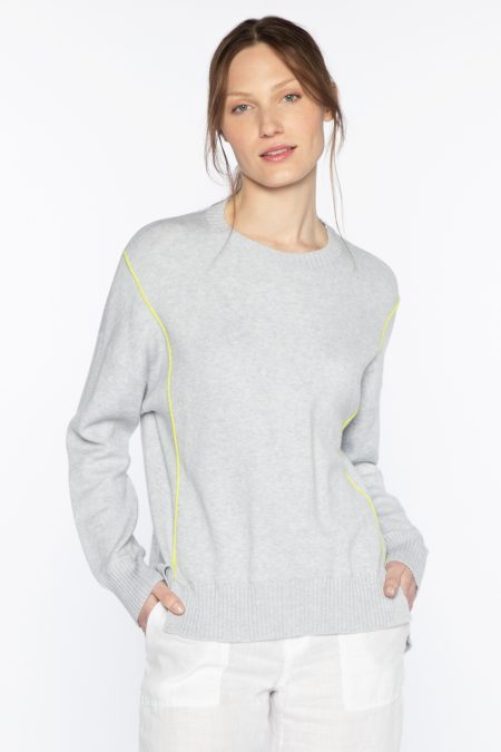 Exposed Seam High Low Crew - Kinross Cashmere