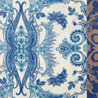 Tavira Tile Print Scarf - Azul - Kinross Cashmere