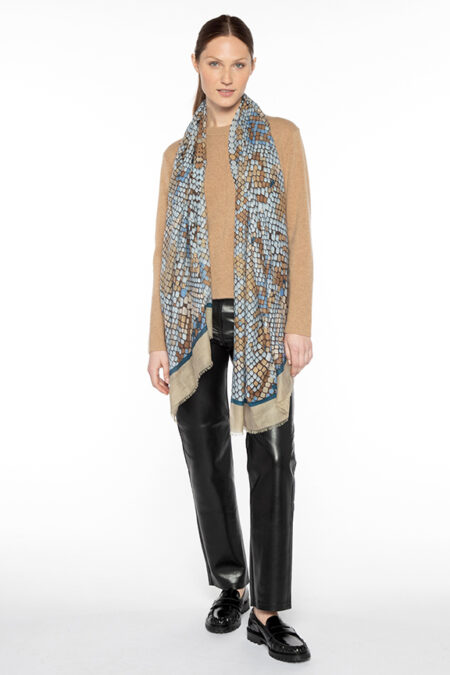 Geo Skin Print Scarf - Como - Kinross Cashmere