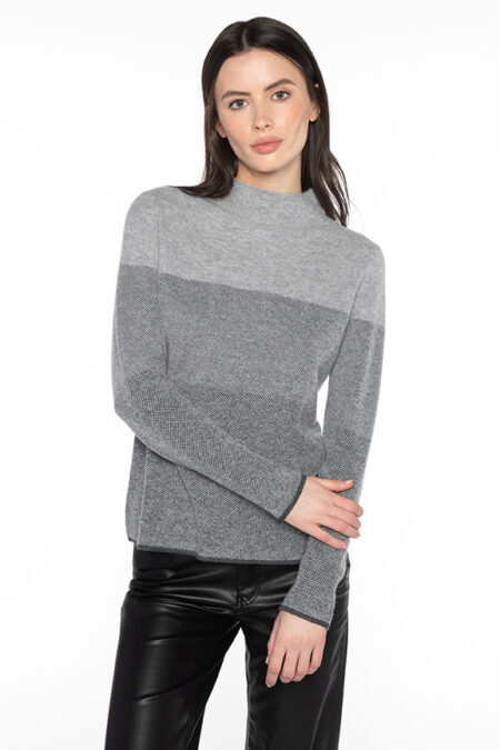 Plaited Honeycomb Wide Stripe Pullover - Kinross Cashmere