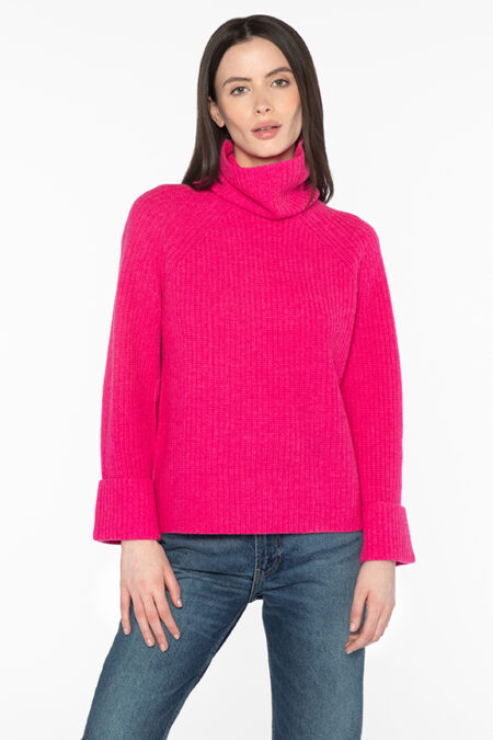 Luxe Rib T-Neck - Kinross Cashmere