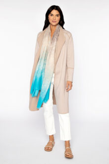 Ombre Reef Print Scarf - Pacific - Kinross Cashmere