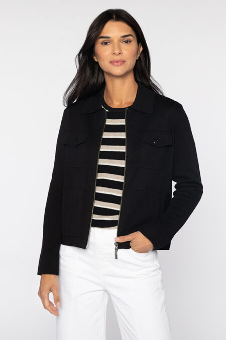 Crop Utility Cardigan - Kinross Cashmere