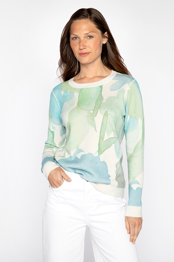 Reversible Print Crew - Kinross Cashmere