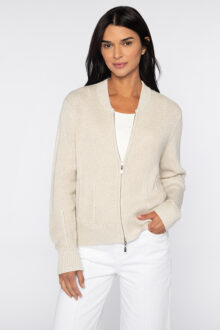 Zip Baseball Cardigan - Kinross Cashmere