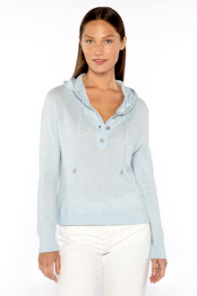 Textured Pullover Hoodie - Kinross Cashmere