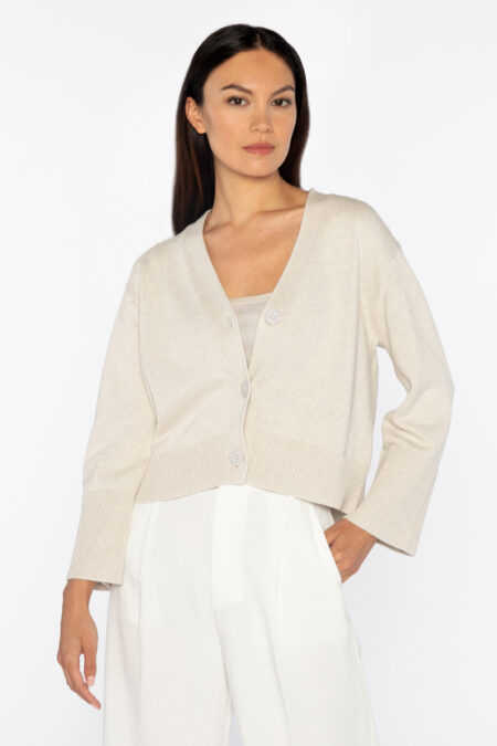 Wide Sleeve Cardigan - Kinross Cashmere