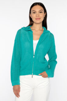 Mesh Zip Hoodie - Kinross Cashmere