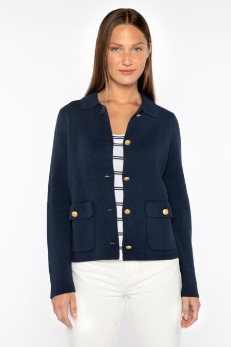 Short Tailored Cardigan - Kinross Cashmere